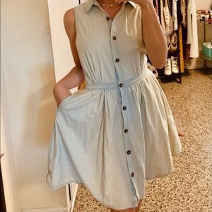 Boho button up collar mini dress